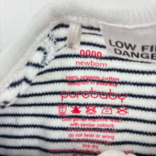 Load image into Gallery viewer, Unisex purebaby, striped organic cotton zip coverall, GUC, size 0000,  