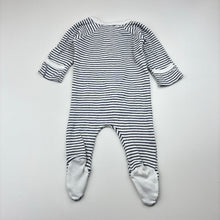Load image into Gallery viewer, Unisex purebaby, striped organic cotton zip coverall, GUC, size 0000,  