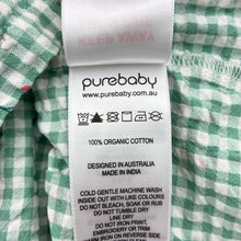 Load image into Gallery viewer, Girls purebaby, floral organic cotton dress, GUC, size 000, L: 33cm