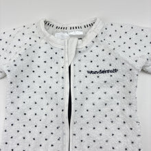 Load image into Gallery viewer, Unisex Bonds, white cotton blend terry zip wondersuit / romper, EUC, size 0000,  