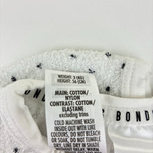 Load image into Gallery viewer, Unisex Bonds, white cotton blend terry zip wondersuit / romper, EUC, size 0000,  
