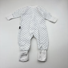 Load image into Gallery viewer, Unisex Bonds, white cotton blend terry zip wondersuit / romper, EUC, size 0000,  