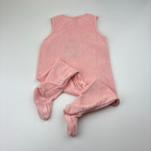 Load image into Gallery viewer, Girls Ollie's Place, pink cotton blend velour romper, embroidered, EUC, size 00,  