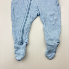 Load image into Gallery viewer, Unisex purebaby, blue organic cotton zip coverall, EUC, size 0000,  