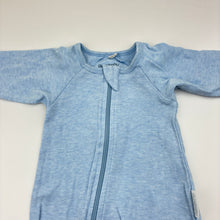 Load image into Gallery viewer, Unisex purebaby, blue organic cotton zip coverall, EUC, size 0000,  