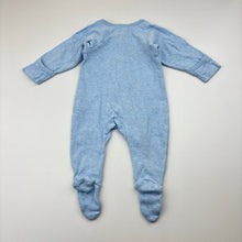 Load image into Gallery viewer, Unisex purebaby, blue organic cotton zip coverall, EUC, size 0000,  