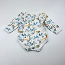 Load image into Gallery viewer, Unisex Anko, cotton long sleeve bodysuit, jungle, EUC, size 000,  