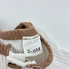 Load image into Gallery viewer, Unisex MINI ZALI, white cotton blend ribbed romper, FUC, size 00,  