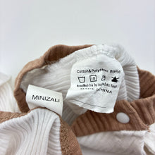 Load image into Gallery viewer, Unisex MINI ZALI, white cotton blend ribbed romper, FUC, size 00,  