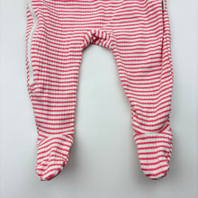 Load image into Gallery viewer, Girls Bonds, striped stretch cotton zip coverall, GUC, size 0000,  