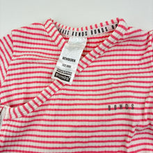 Load image into Gallery viewer, Girls Bonds, striped stretch cotton zip coverall, GUC, size 0000,  