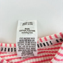 Load image into Gallery viewer, Girls Bonds, striped stretch cotton zip coverall, GUC, size 0000,  