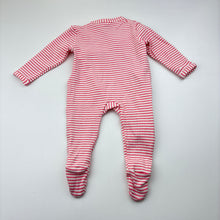 Load image into Gallery viewer, Girls Bonds, striped stretch cotton zip coverall, GUC, size 0000,  
