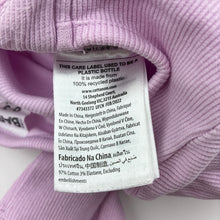 Load image into Gallery viewer, Girls Cotton On Baby, lilac ribbed stretch cotton zip coverall, FUC, size 000,  
