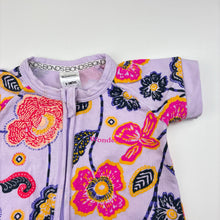 Load image into Gallery viewer, Girls Bonds, floral stretch cotton zip wondersuit / romper, marks at neck, FUC, size 000,  