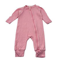 Load image into Gallery viewer, Girls FAUVE &amp; Co, pink organic cotton zip romper, EUC, size 000,  