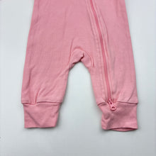 Load image into Gallery viewer, Girls FAUVE &amp; Co, pink organic cotton zip romper, EUC, size 000,  