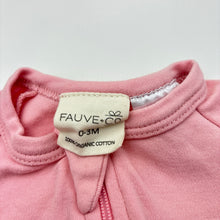 Load image into Gallery viewer, Girls FAUVE &amp; Co, pink organic cotton zip romper, EUC, size 000,  