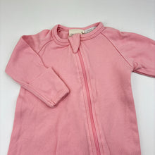 Load image into Gallery viewer, Girls FAUVE &amp; Co, pink organic cotton zip romper, EUC, size 000,  