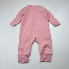 Load image into Gallery viewer, Girls FAUVE &amp; Co, pink organic cotton zip romper, EUC, size 000,  