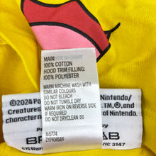 Load image into Gallery viewer, Unisex Pokémon, Pikachu yellow cotton hooded top, EUC, size 7,  