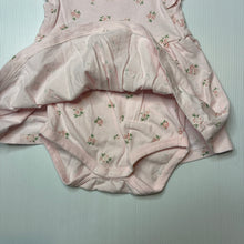 Load image into Gallery viewer, Girls Baby Berry, pink stretch cotton romper dress, roses, GUC, size 1,  