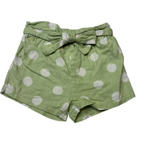 Load image into Gallery viewer, Girls Dymples, polka dot linen blend shorts, elasticated, GUC, size 1,  
