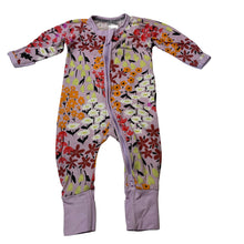 Load image into Gallery viewer, Girls Bonds, floral stretch cotton zip wondersuit / romper, FUC, size 000,  