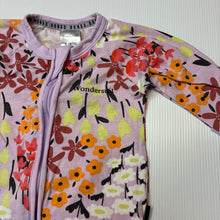 Load image into Gallery viewer, Girls Bonds, floral stretch cotton zip wondersuit / romper, FUC, size 000,  