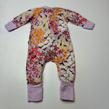Load image into Gallery viewer, Girls Bonds, floral stretch cotton zip wondersuit / romper, FUC, size 000,  