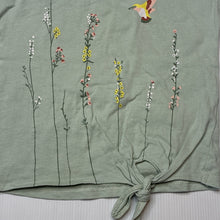 Load image into Gallery viewer, Girls COOLDOG KIDS, green floral tie front top, GUC, size 3,  