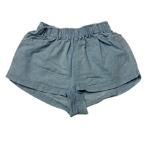 Load image into Gallery viewer, Girls JUST KIDDING CO., chambray shorts, elasticated, mark back left, FUC, size 4,  