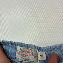 Load image into Gallery viewer, Girls JUST KIDDING CO., chambray shorts, elasticated, mark back left, FUC, size 4,  