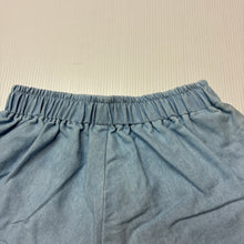 Load image into Gallery viewer, Girls JUST KIDDING CO., chambray shorts, elasticated, mark back left, FUC, size 4,  