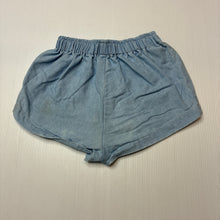Load image into Gallery viewer, Girls JUST KIDDING CO., chambray shorts, elasticated, mark back left, FUC, size 4,  