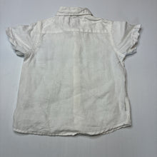 Load image into Gallery viewer, Boys Indie, white linen short sleeve shirt, GUC, size 2,  