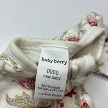 Load image into Gallery viewer, Girls Baby Berry, floral cotton zip coverall, GUC, size 0000,  