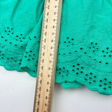 Load image into Gallery viewer, Girls Anko, green cotton floral broderie dress, *marks back skirt*, FUC, size 5, L: 64cm
