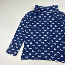 Load image into Gallery viewer, Girls Mango, navy cotton long sleeve skivvy, wash fade, FUC, size 4,  