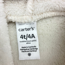 Load image into Gallery viewer, Unisex Carter's, cream fleece hoodie sweater, GUC, size 4,  