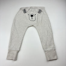 Load image into Gallery viewer, Unisex Anko, grey fleece lined track pants, elasticated, bear, GUC, size 1,  