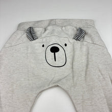 Load image into Gallery viewer, Unisex Anko, grey fleece lined track pants, elasticated, bear, GUC, size 1,  