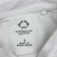 Load image into Gallery viewer, Unisex AUSTRALIAN COTTON, plain white cotton long sleeve t-shirt, GUC, size 2,  