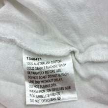 Load image into Gallery viewer, Unisex AUSTRALIAN COTTON, plain white cotton long sleeve t-shirt, GUC, size 2,  