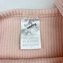 Load image into Gallery viewer, Girls Baby Berry, pink stretch cotton ribbed romper, EUC, size 1,  