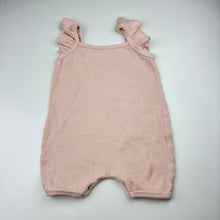 Load image into Gallery viewer, Girls Baby Berry, pink stretch cotton ribbed romper, EUC, size 1,  