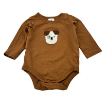Load image into Gallery viewer, Unisex Target, brown stretch organic cotton long sleeve bodysuit, GUC, size 000,  