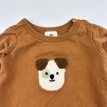 Load image into Gallery viewer, Unisex Target, brown stretch organic cotton long sleeve bodysuit, GUC, size 000,  