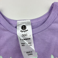 Load image into Gallery viewer, Girls Dymples, purple stretch cotton bodysuit, EUC, size 000,  
