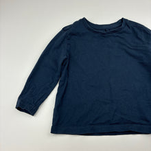 Load image into Gallery viewer, Unisex Anko, plain navy cotton long sleeve t-shirt, GUC, size 1,  